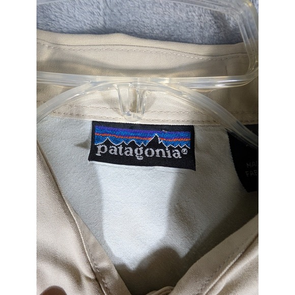 Patagonia Men's Small Tan 100% Cotton Canvas Long Sleeve Button Up Work Shirt - Picture 6 of 12